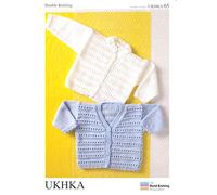 UKHKA Baby Double Knitting DK Pattern - Childrens Ridge Stitch Long Sleeved Cardigans 65