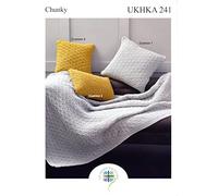 UKHKA Chunky Knitting Pattern - Basket Weave Throw Blanket & Cushion Covers 241