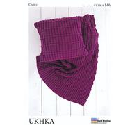 UKHKA Chunky Knitting Pattern - Easy Knit Design Ribbed Cushion Cover & Blanket Throw 146