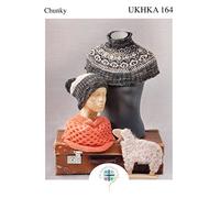UKHKA Chunky Knitting Pattern for Ladies Cowl & Fairisle Design Neck Warmer & Hat 164