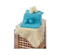 UKHKA Double Knit Crochet Pattern for Baby Blanket with Zig Zag Edge & Bootees 186