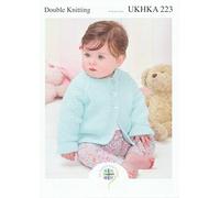 UKHKA Double Knit Knitting Pattern for Baby Bolero Cardigan Hat & Bootees 223