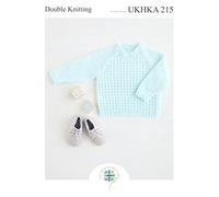 UKHKA Double Knit Knitting Pattern for Baby Round Neck Sweater & Hooded Jumper 215