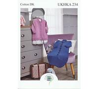UKHKA Double Knit Knitting Pattern for Baby Sleeping Bag & Relaxed Coat 234