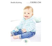 UKHKA Double Knit Knitting Pattern for Baby Striped or Plain Hoodie & Sweater 244