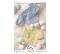 UKHKA Double Knitting DK Pattern for Baby Long Sleeved Cable Knit Cardigan & Sweater 64