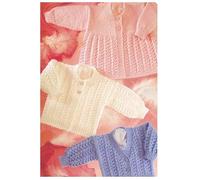 Double Knitting DK Pattern for Baby Long Sleeved Cardigans & Matinee Coat (UKHKA 2)