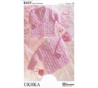 Double Knitting DK Pattern for Baby Long Sleeved Cardigans with Picot Edging (UKHKA 19)