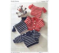 UKHKA Knitting Pattern 75 : Baby/Toddler Sweater, Cardigan and Hat (12-24in)