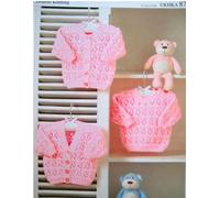 UKHKA Knitting Pattern 87 : Baby Lacy Cardigans and Sweater (12-20in)