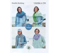 UKHKA Ladies 250 Double Knit DK Knitting Pattern Women's Shawl, Scarf & Snoods