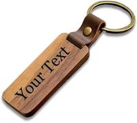 UKHobbyStore Personalised Wooden Keyring with Custom Engraving for Hotel Rooms, Offices, B&B, Business, etc (Cherry)