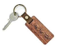 UKHobbyStore Rosewood ~ Personalised Wooden Keyring with Double Sided Custom Engraving of Your Choice with Classy Elegant Font for Home, Hotel Rooms, Holiday Lodges, B&B, Business or Personal Use
