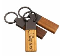 UKHobbyStore Solid Premium Wooden & Metal Personalised Keyring with Custom Engraving for Hotel Rooms, Offices, Car, House Keys, Business or a Stunning Gift - Walnut, Olive Wood or Koa (Koa)
