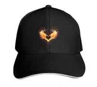 UKHQFED Classic Versatile Baseball Cap Angel Fire Heart with Wings Fishing hat Custom Hat Mens Hats Women's PLeisure Sports Gifts