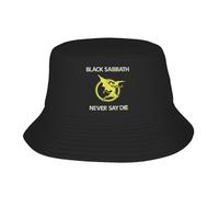 UKHQFED Fisherman Cap Black Sabbath Never Say Die Bucket Hat for Women Vintage Travel Hiking Sun Hats Breathable Design Cap PLeisure Sports Gifts