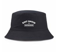 UKHQFED Fisherman Cap Shit Show Supervisor Double-Layer Bucket Hat for Men and Women, Breathable and Lightweight, Outdoor Beach Travel Sun Hat PLeisure Sports Gifts