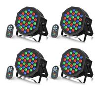 U'King 4 Pack 72W RGB LED Stage Lights, DMX512 Par Can Lights with Rem