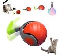 Ukisisi 2025 New Interactive Cat Toy for Indoor - Automatic Moving Pet Toy Ball,speedy tail 2.0,Smart Interactive Cat Toy with 2 Modes,USB Rechargeable Smart Cat Toys Ball for Indoor Cats-Red