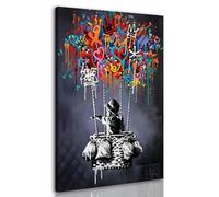UKIXOM 1pc Wall Art Street Graffiti Canvas Print Picture Modern Painting Artwork for Living Room Bathroom Bedroom Decor(60x92cm(24x36in)/innerframe)