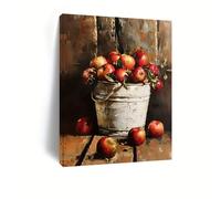 UKIXOM Canvas Posters And Prints Canvas Painting Apple Painting Vintage Fruit Still Life Kitchen Vintage Wall Art Print Home Decor(70x88cm(28x35in)/InnerFrame)