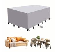UKIXOM Patio Furniture Covers, 120x65x75cm/LxWxH Rectangular Patio Table Cover, Waterproof Outdoor Dining Table and Chairs Furniture Set Cover, 600D Heavy Duty Oxford Multiple sizes General Purpose