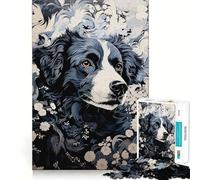 Ukiyo E Dog Jigsaw 1000 Pieces for Teenagers Memory Train Fun Clean Seamless Connection Relaxing Indoor Group Activity (50x75cm)