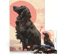 Ukiyo E Flat Coated Dog 1000 Pieces Jigsaw Puzzles for Teenagers Reasoning Practice Calm Recreation Premium Edges Thoughtful Gift (38x52cm)