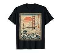 Ukiyo-e Golden Gate Bridge Japanese Wave San Francisco T-Shirt