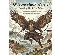 Ukiyo-e Hawk Warrior Coloring Book for Adults: Traditional Japanese Art for Stress Relief and Relaxation