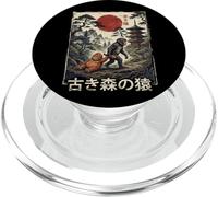 Ukiyo-e Japanese Monkeys Red Sun Pagoda Forest Vintage Art PopSockets PopGrip for MagSafe