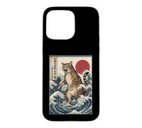 Ukiyo-e Kaiju Cat Giant Wave Art Japanese Monster Feline Case for iPhone 15 Pro Max