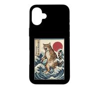 Ukiyo-e Kaiju Cat Giant Wave Art Japanese Monster Feline Case for iPhone 16 Plus