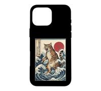 Ukiyo-e Kaiju Cat Giant Wave Art Japanese Monster Feline Case for iPhone 16 Pro Max