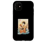 Ukiyo-e Kimono Fan Cherry Blossom Waves Japanese Art Case for iPhone 11