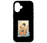 Ukiyo-e Kimono Fan Cherry Blossom Waves Japanese Art Case for iPhone 16
