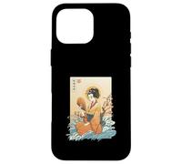 Ukiyo-e Kimono Fan Cherry Blossom Waves Japanese Art Case for iPhone 16 Pro Max