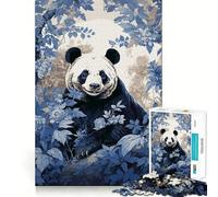 Ukiyo E Panda 1000 Piece Jigsaws for Adults Brain Recall Game Tight Interlock No Gaps Calming Mental Break Activity (38x26cm)
