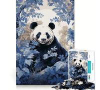 Ukiyo E Panda Jigsaw 1000 Pieces for Teenagers Mind Boost Fun Zero Gap Captivating Leisure for Cozy Indoors (50x75cm)