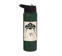 Ukiyo-e Style UFO Abducting Cute Frog Ink Art Painting Stainless Steel Insulated Water Bottle