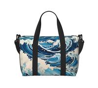 Ukiyo-E Style Waves Hand Travel Bag. For Men And Women. Durable Material And Stylish Design, Suitable For Business And Leisure Travel.