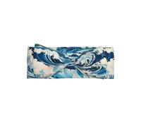 Ukiyo-e style waves Printed Baby Headband, Soft and Breathable Bow Hair Accessory - Suitable for newborns 0-6 months old