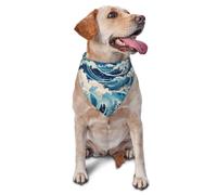 Ukiyo-e Style Waves Soft Breathable Pet Triangle Bib Dog Bandanas for Dogs Cats Fashion Feeding Dribble Bib Home Outdoors Pet Bandana Dog