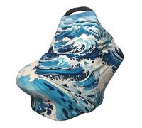 Ukiyo-e style waves Versatile full-print Stroller Chair Cover/Nursing Cover, specially designed for your baby