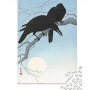 Ukiyo E Two Crows Adult Jigsaw Puzzle, 1000 Pieces, 52x38cm/1000pcs, New Year Indoor Activity, Relaxing Home Time And January Evenings