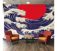 Ukiyo-E Wallpaper - Japanese Great Waves Ocean Tsunami Wall Mural - Wall Murals for Living Room Bedroom - Photo Wallpaper & Home Decor Art - 350 x 256 cm G418