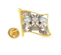 Ukiyo-e Wing Flower Tree Japan Golden Metal Flag Lapel Pin Badge