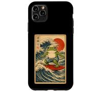 Ukiyo Japan Kanji Funny Frog Surfing Great Wave Of Kanagawa Case for iPhone 11 Pro Max