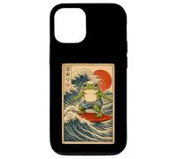 Ukiyo Japan Kanji Funny Frog Surfing Great Wave Of Kanagawa Case for iPhone 12/12 Pro