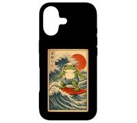 Ukiyo Japan Kanji Funny Frog Surfing Great Wave Of Kanagawa Case for iPhone 17